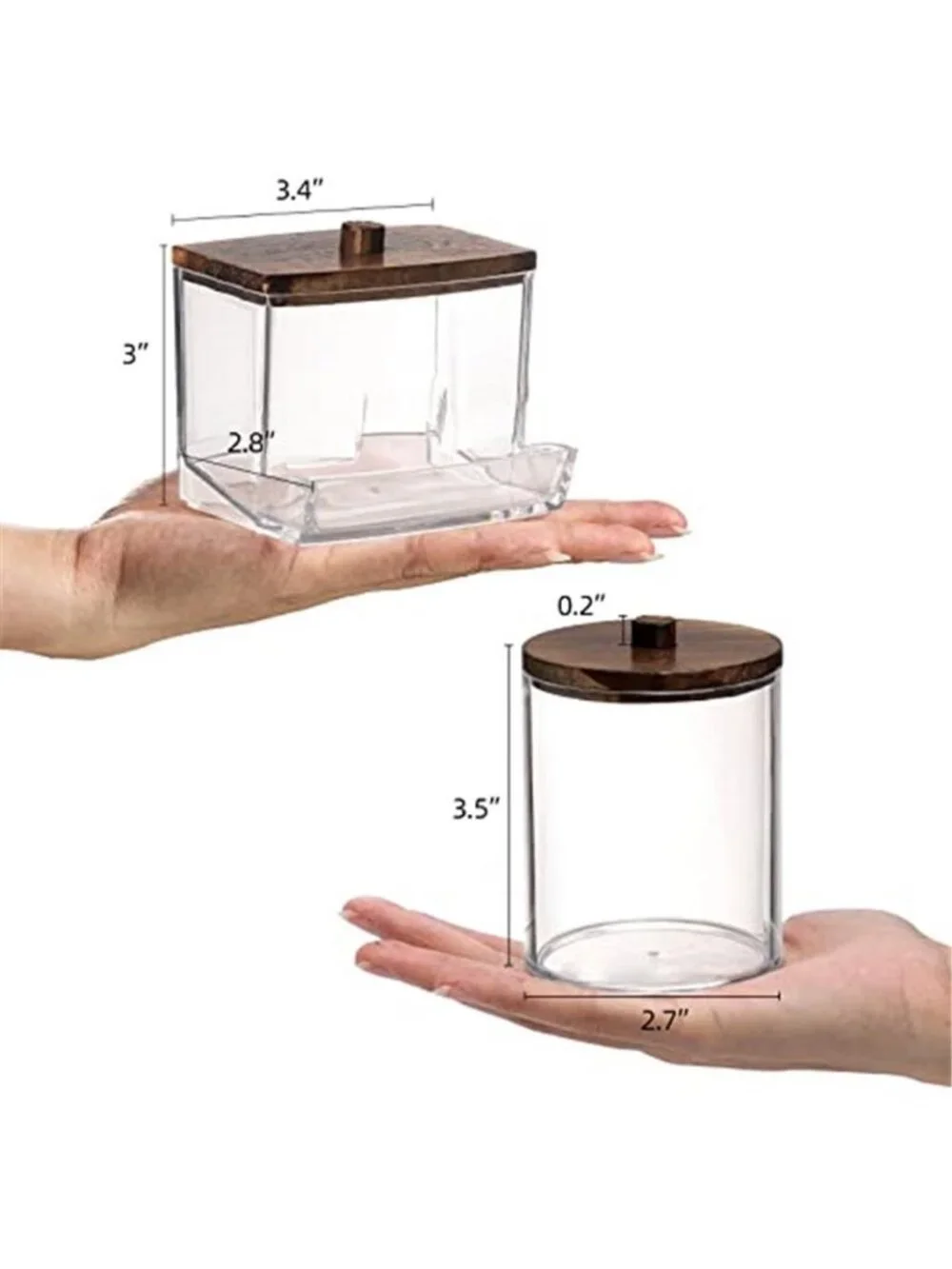 4 Pack Qtip Holder Bathroom Container, 10/7oz Cotton Ball/Swabs Dispenser